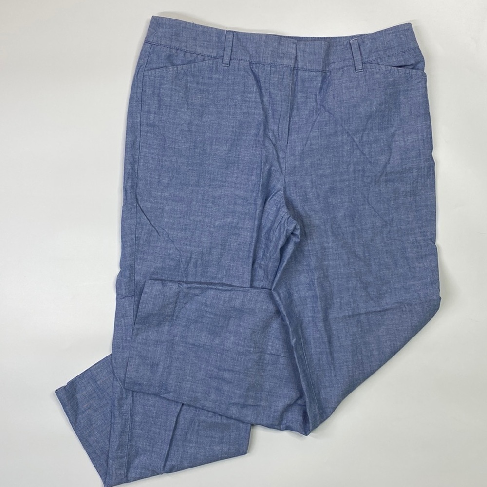 Talbots Perfect Crop Cotton Blue Capri Pants Size 6